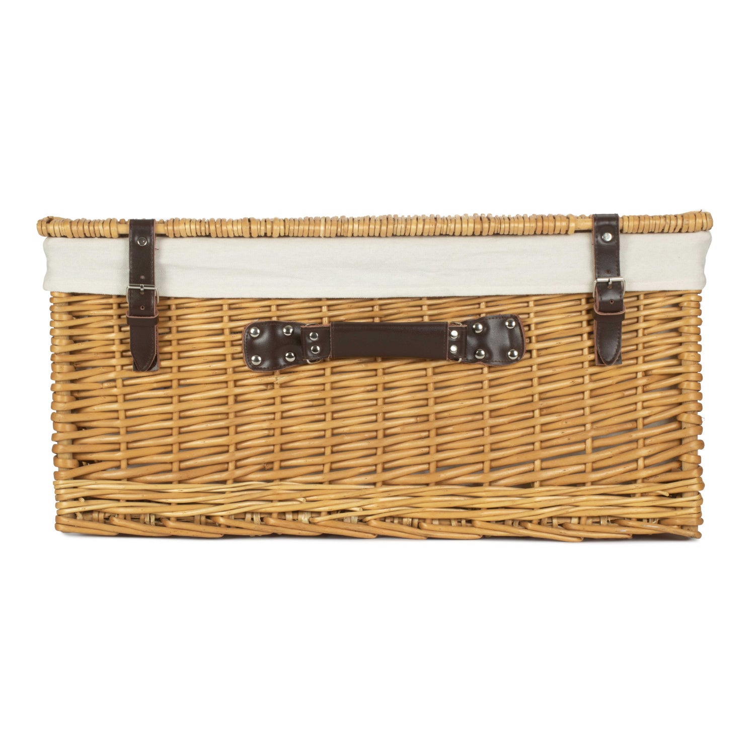 24 Inch Buff Willow Hamper with White Lining