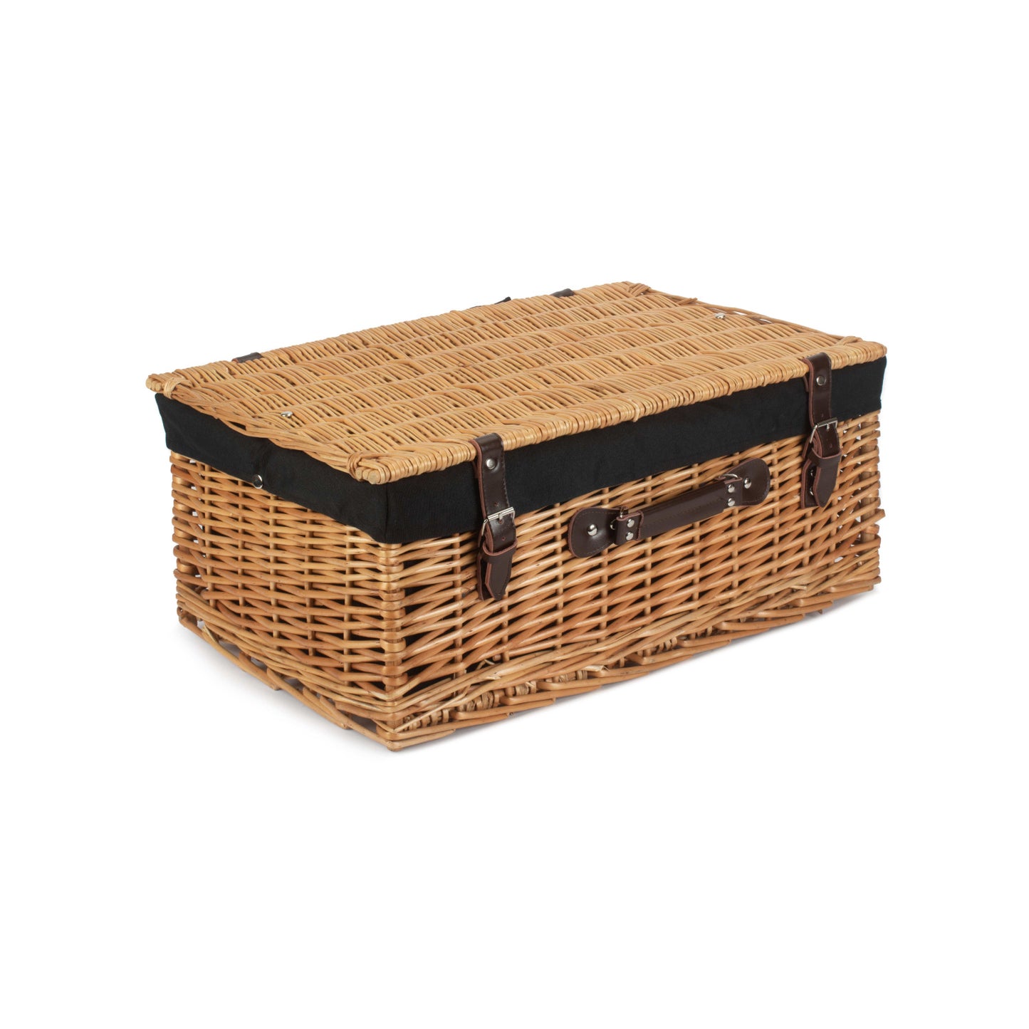 22 Inch Buff Willow Hamper with Black Lining