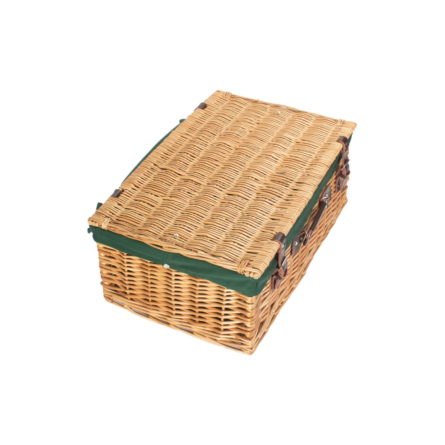 22 Inch Buff Willow Hamper with Green Lining