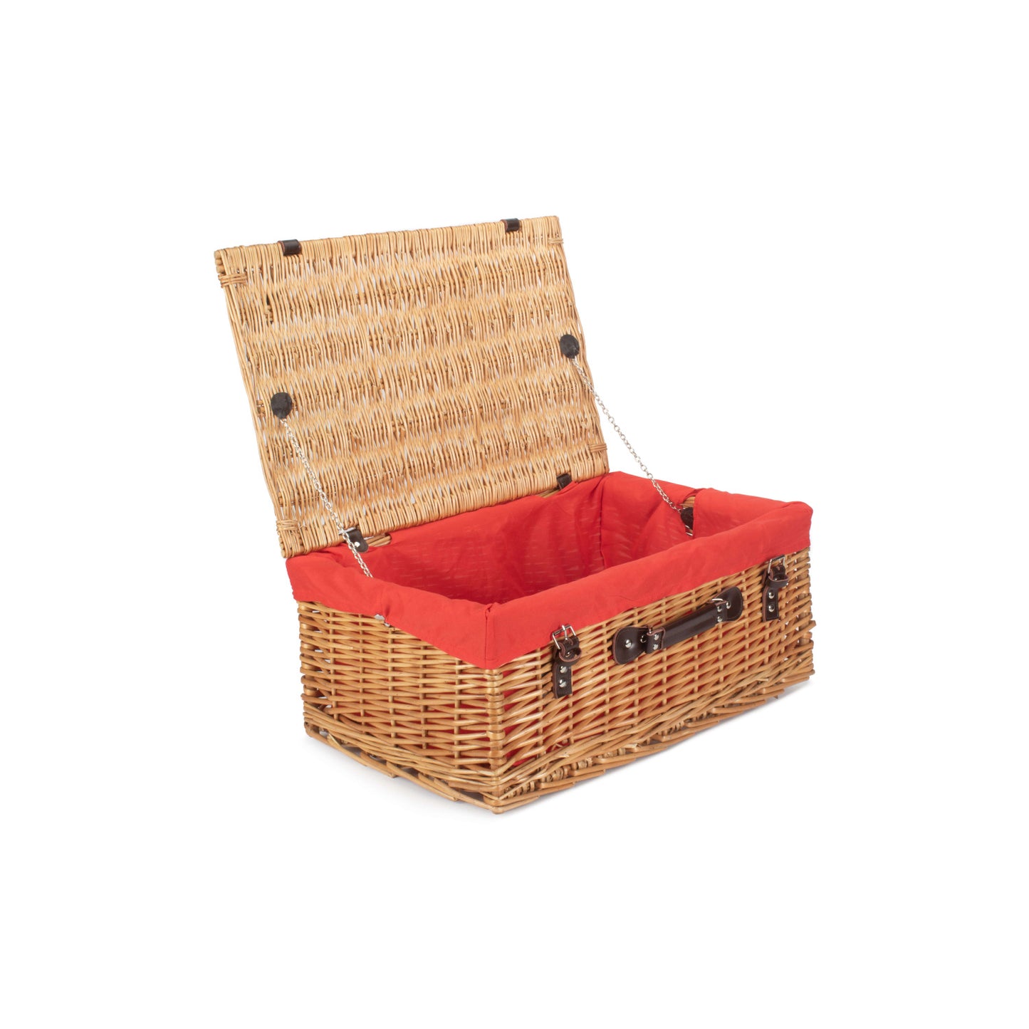 22 Inch Buff Willow Hamper with Red Lining