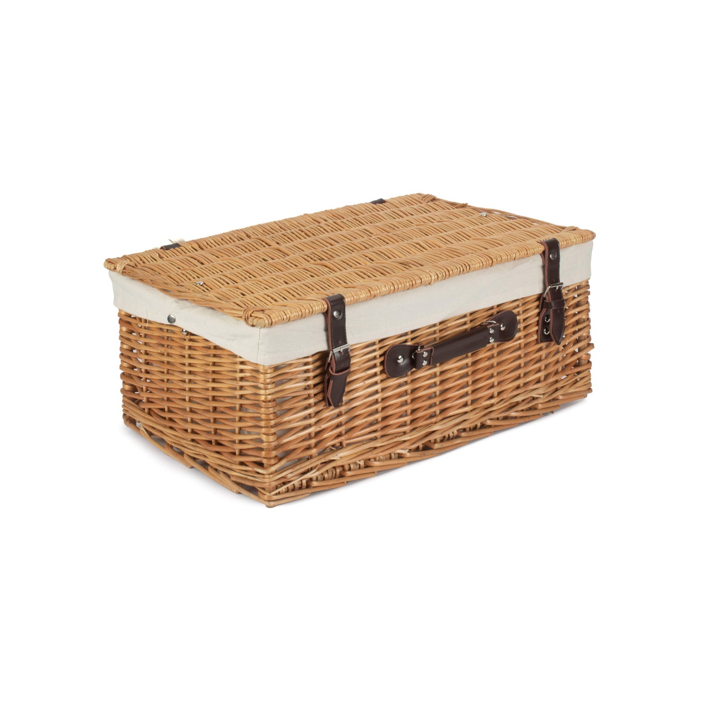 22 Inch Buff Willow Hamper with White Lining