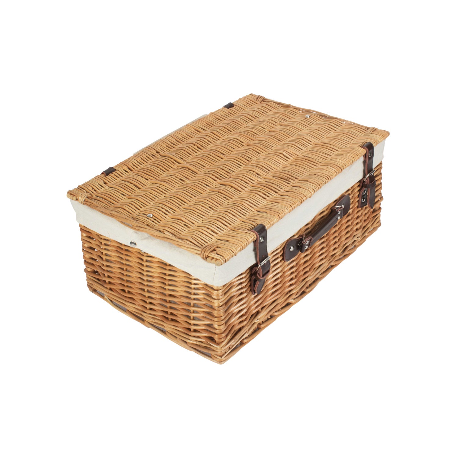 22 Inch Buff Willow Hamper with White Lining