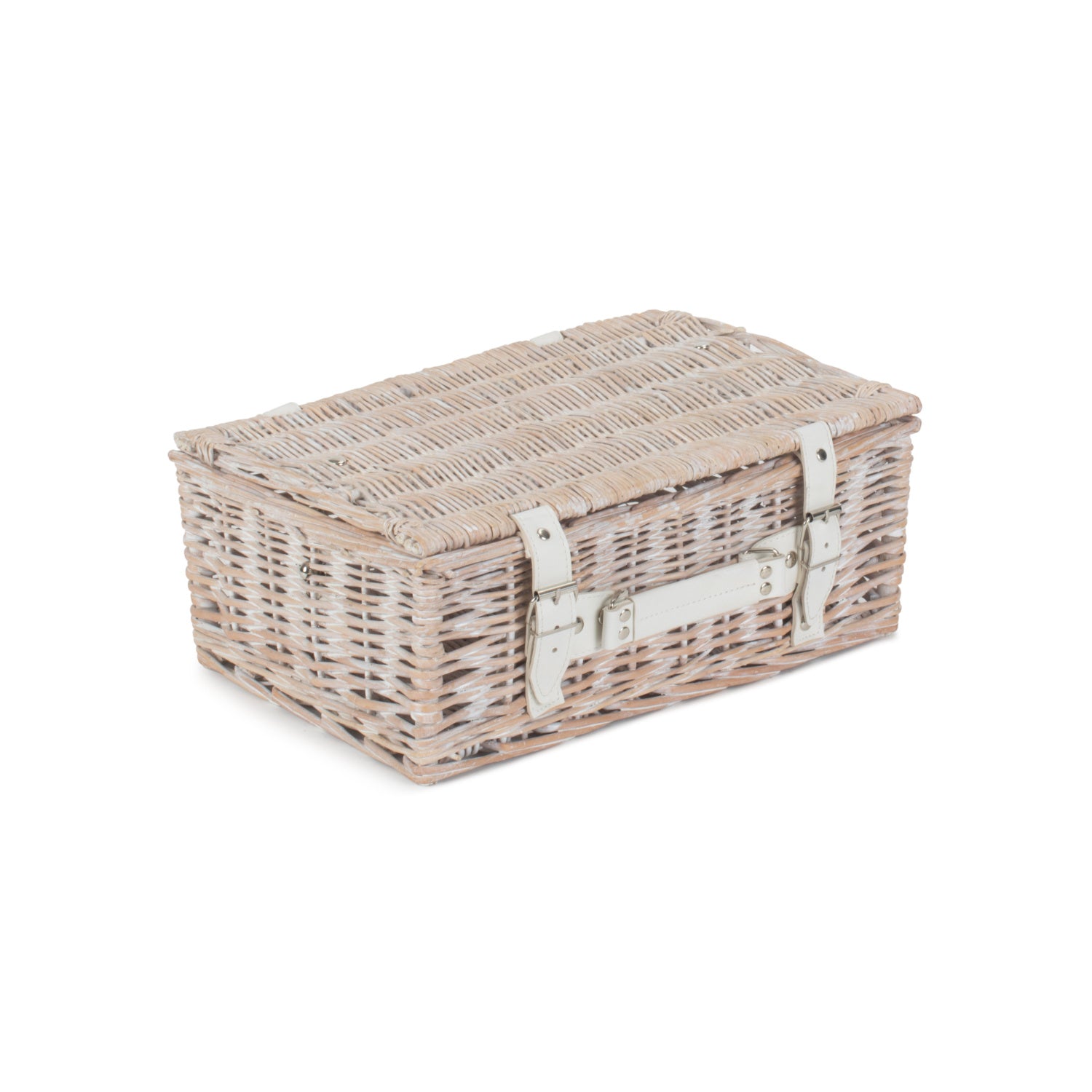 14 Inch White Wash Willow Hamper