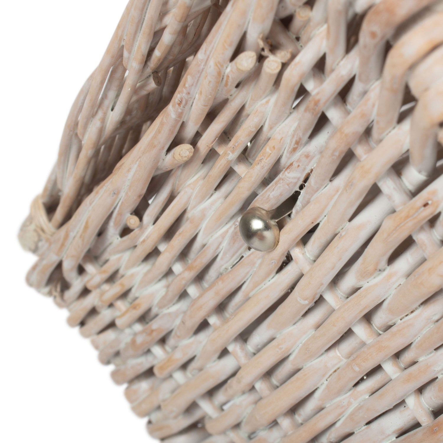 14 Inch White Wash Willow Hamper