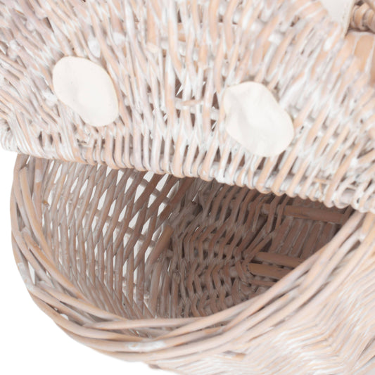 Child's White Wash Lidded Picnic Hamper Basket