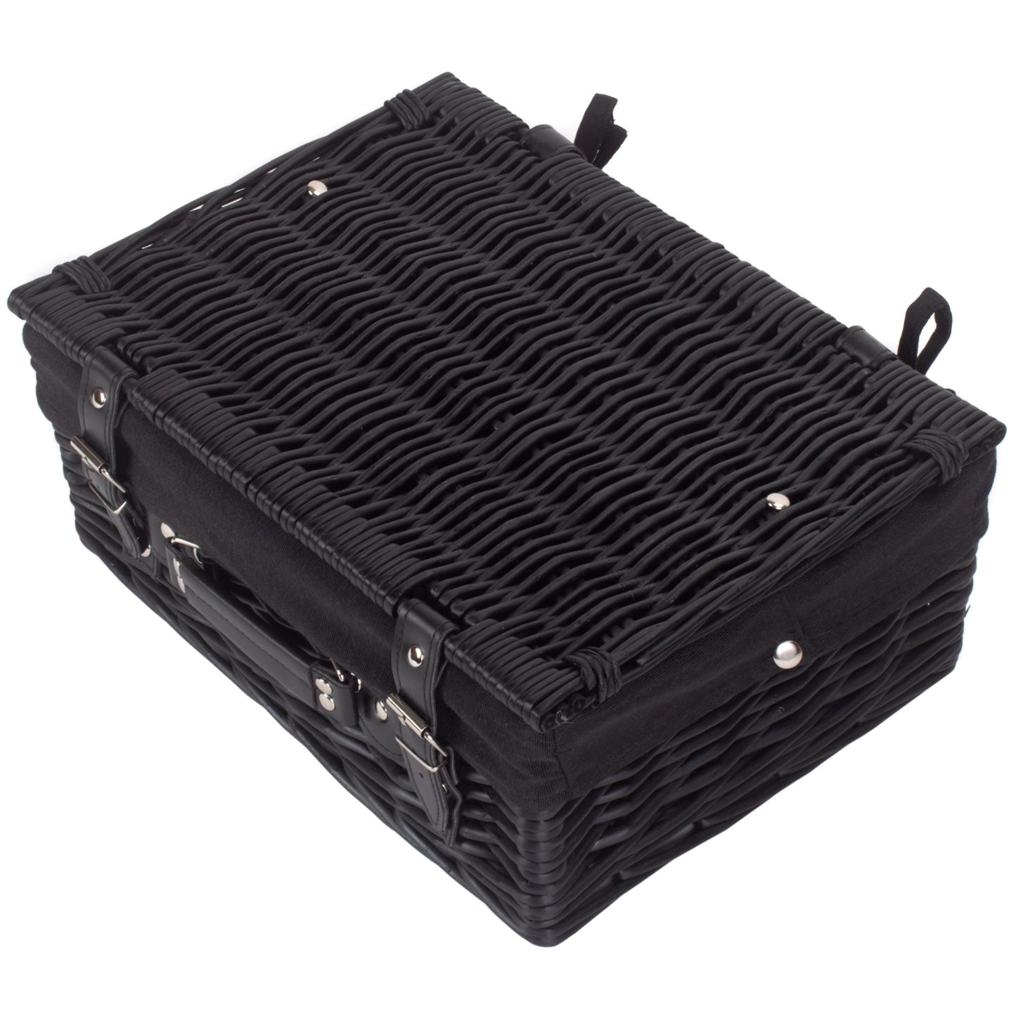 14 Inch Black Willow Hamper with Black Lining