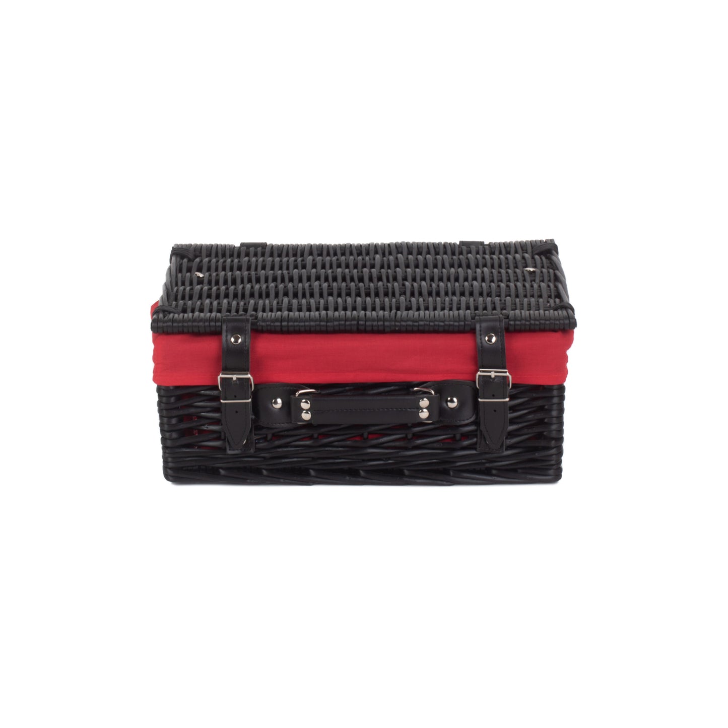 14 Inch Black Willow Hamper with Red Lining