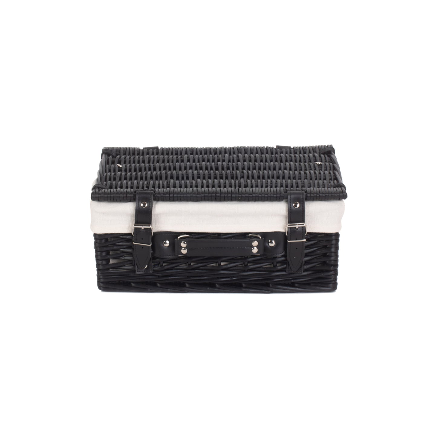 14 Inch Black Willow Hamper with White Lining