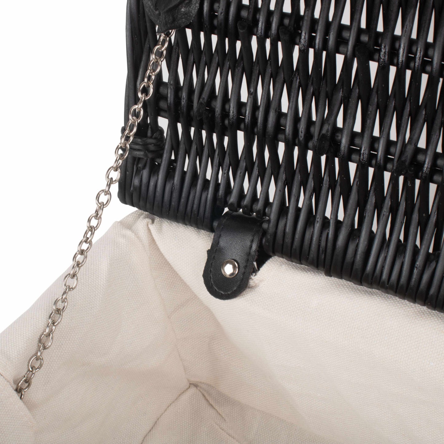 14 Inch Black Willow Hamper with White Lining