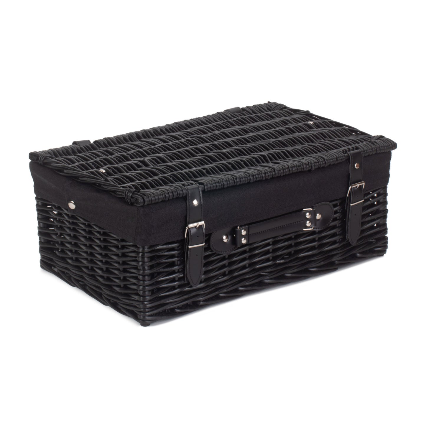 18 Inch Black Willow Hamper with Black Lining