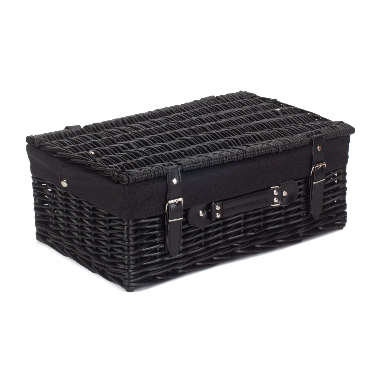 18 Inch Black Willow Hamper with Black Lining