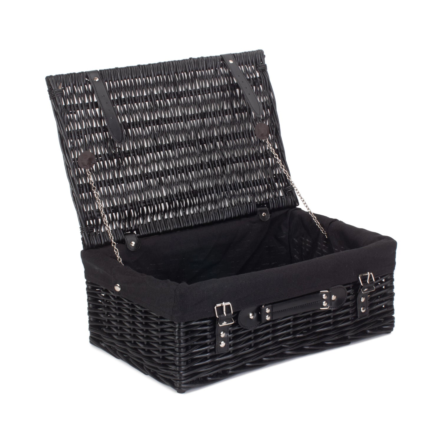 18 Inch Black Willow Hamper with Black Lining