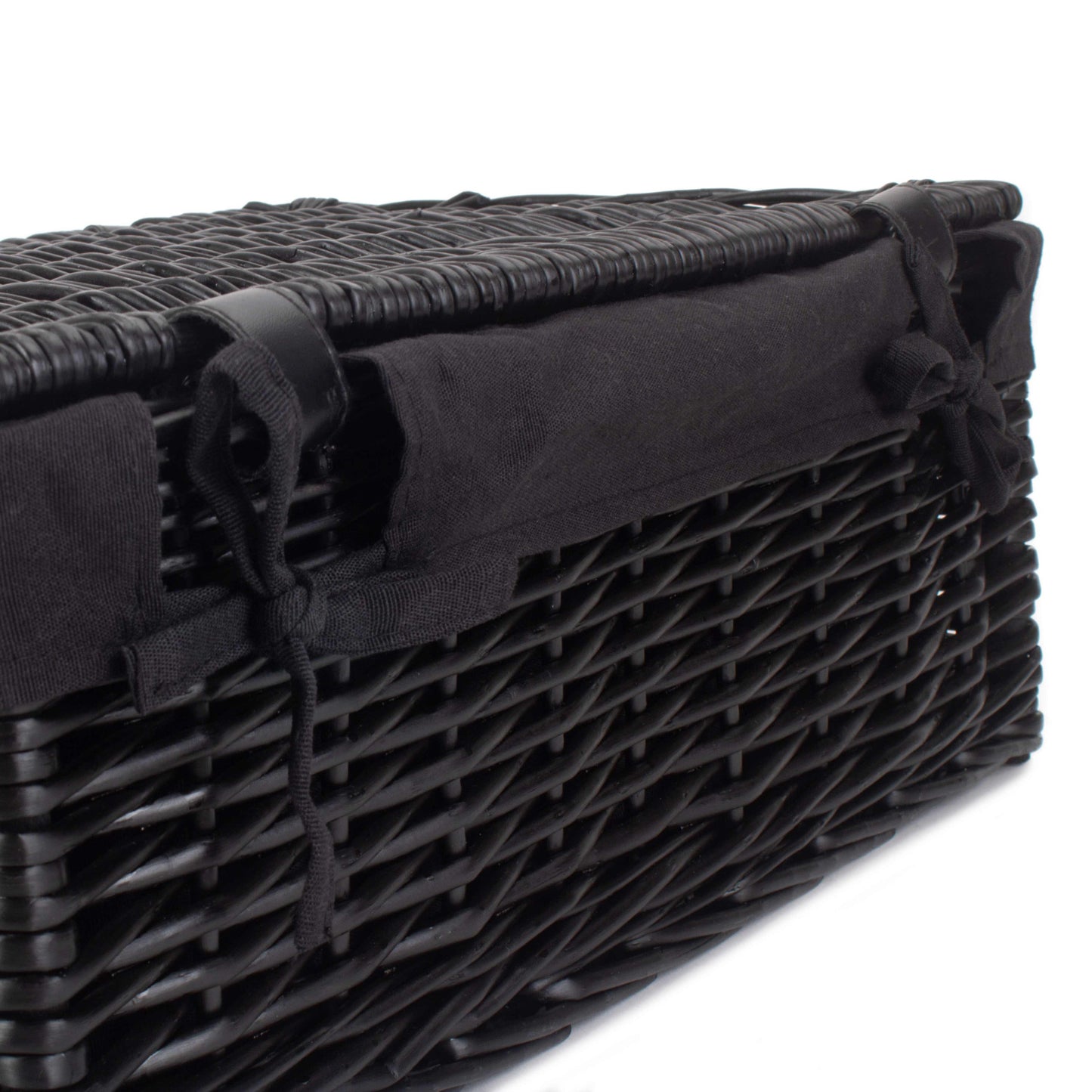 18 Inch Black Willow Hamper with Black Lining