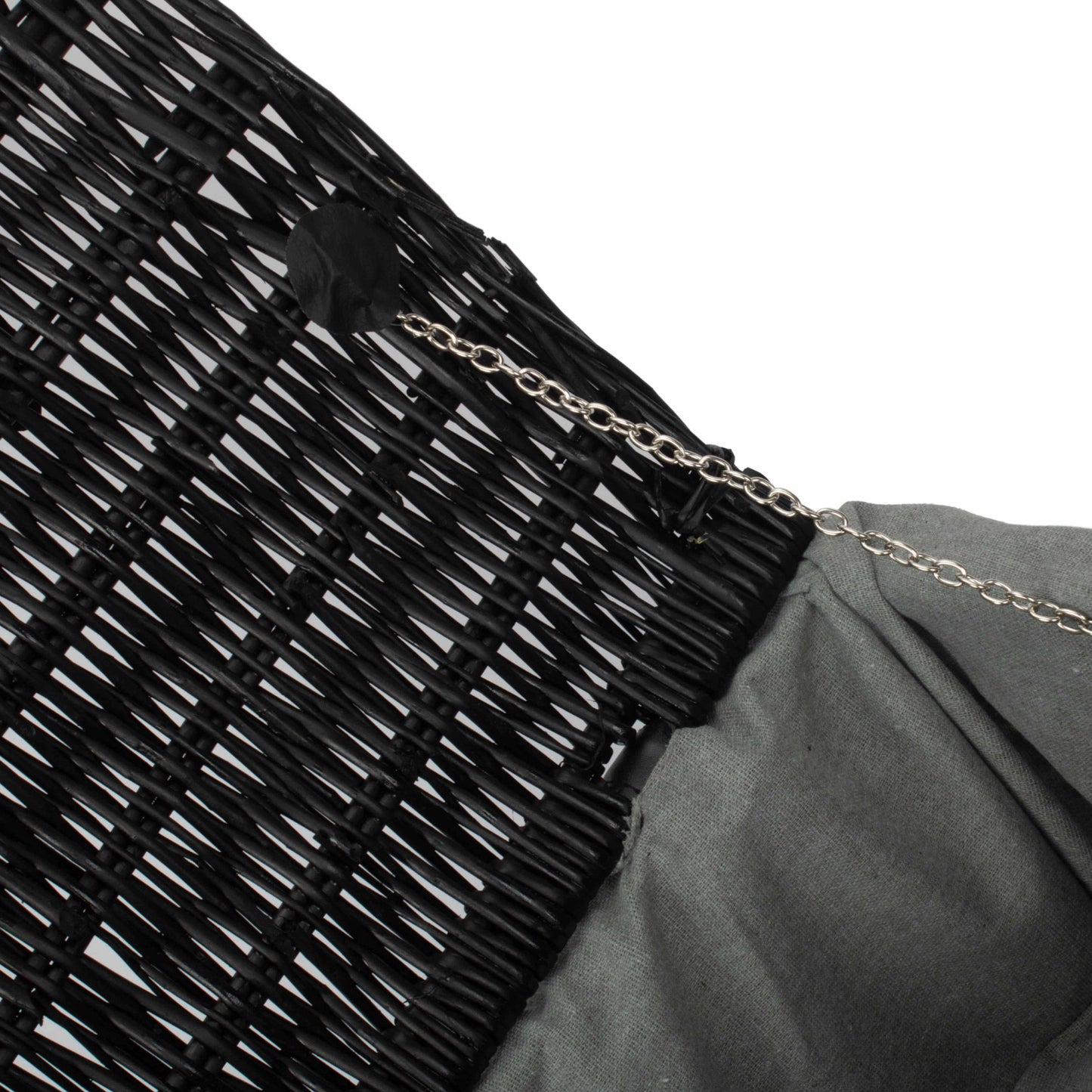 18 Inch Black Willow Hamper with Grey Sage Lining