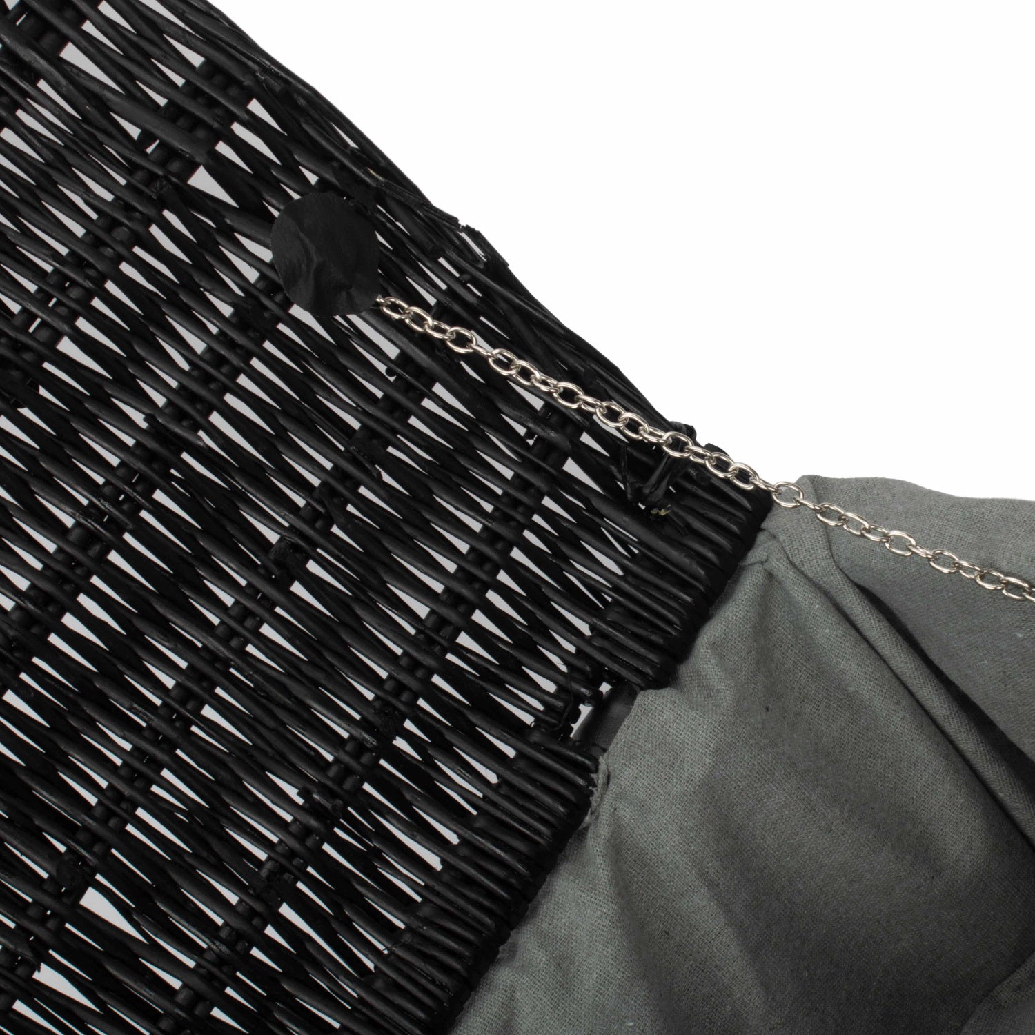 18 Inch Black Willow Hamper with Grey Sage Lining