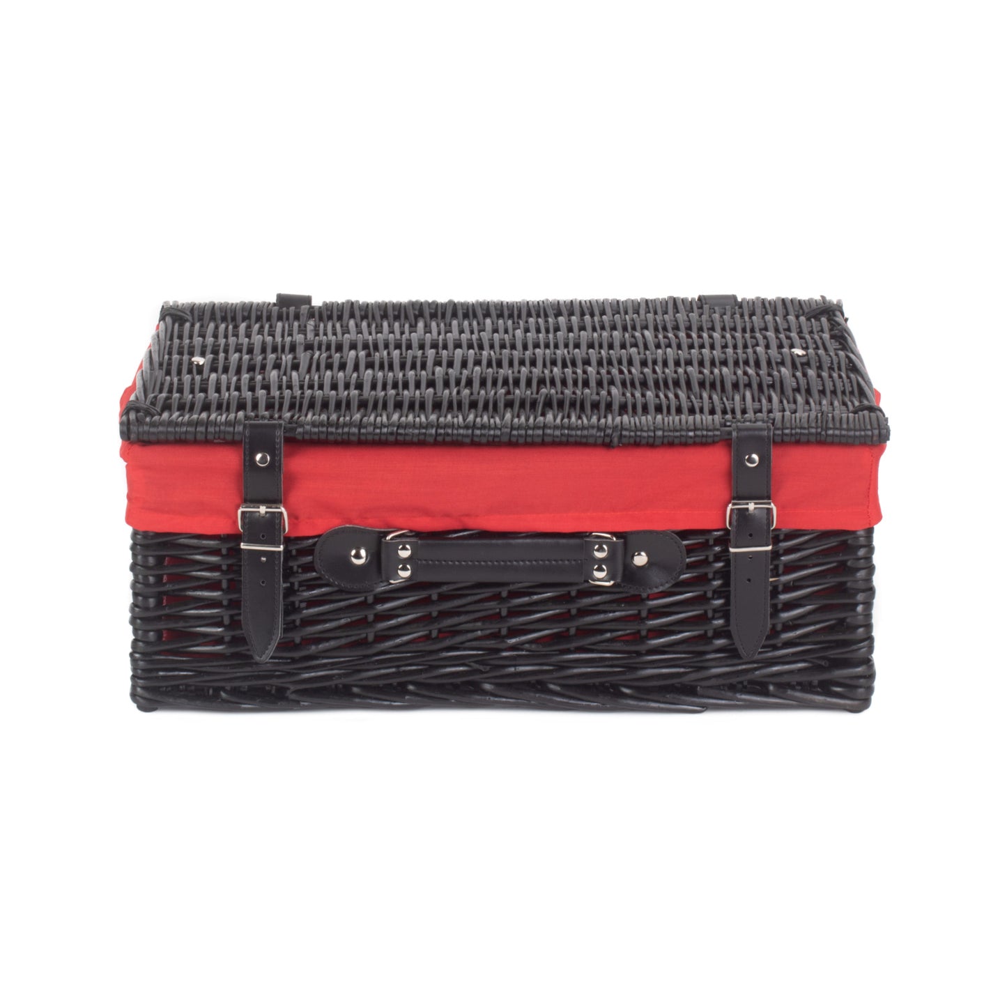 18 Inch Black Willow Hamper with Red Lining
