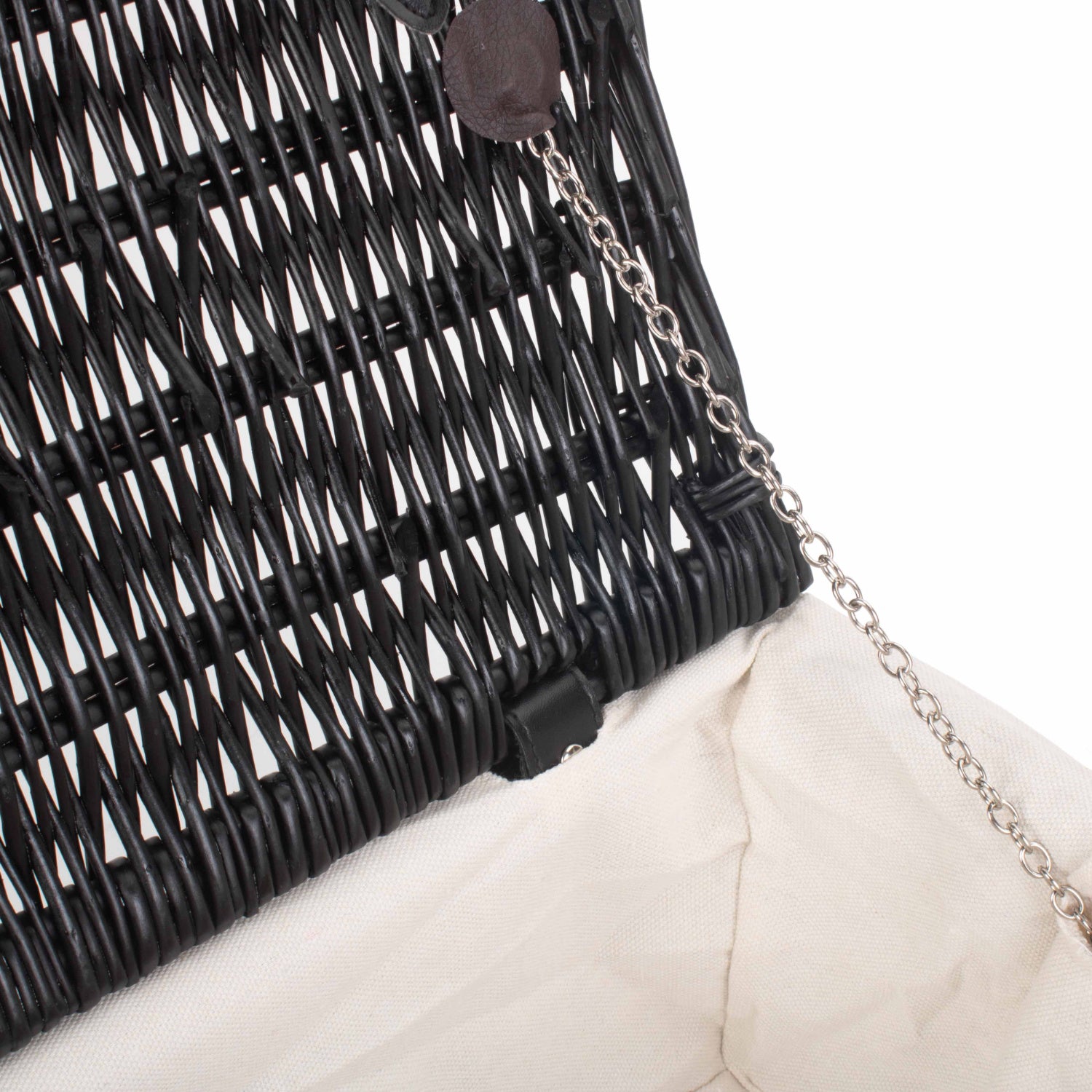 18 Inch Black Willow Hamper with White Lining