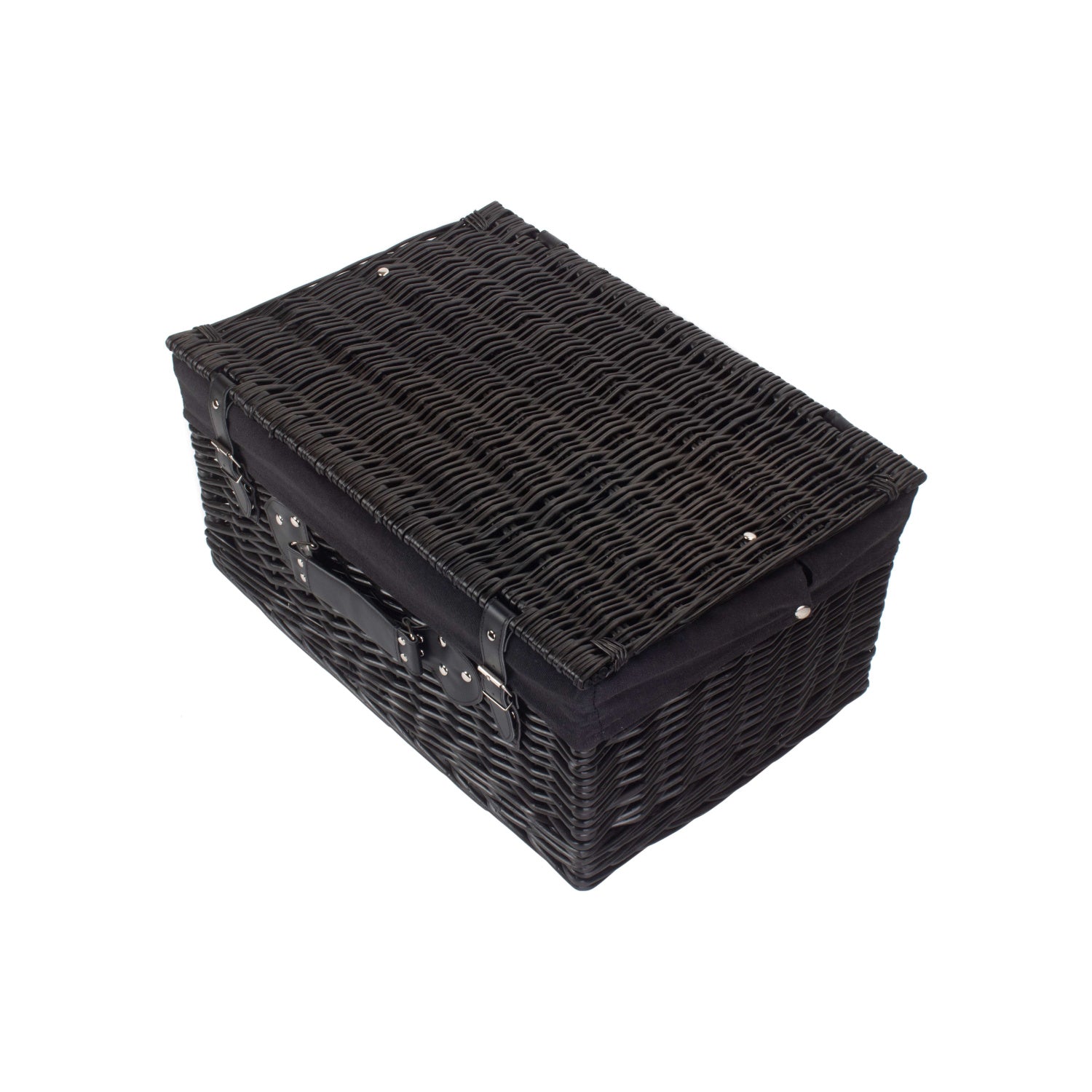 20 Inch Black Willow Hamper with Black Lining