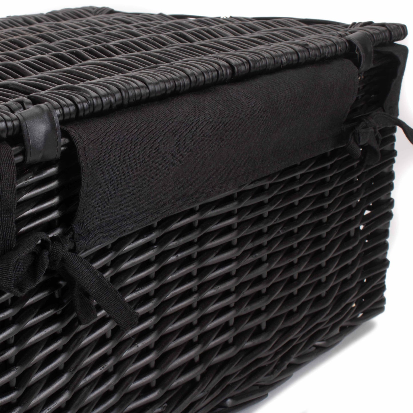 20 Inch Black Willow Hamper with Black Lining