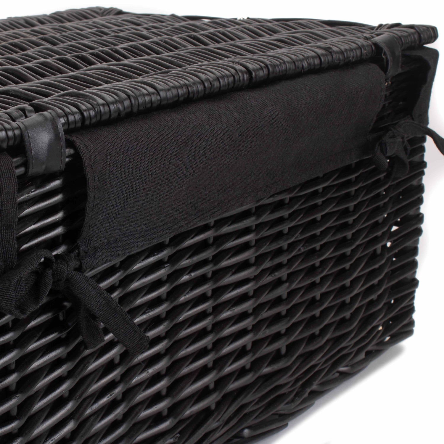 20 Inch Black Willow Hamper with Black Lining