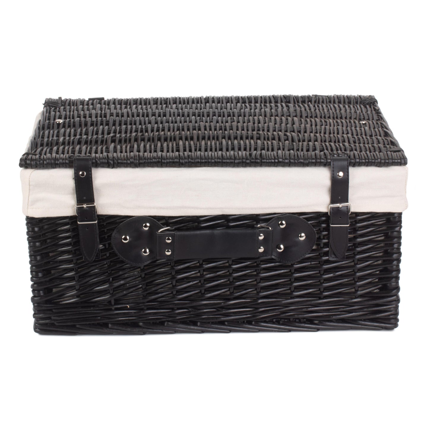 20 Inch Black Willow Hamper with White Lining