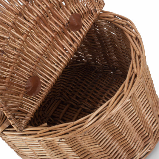 Light Steamed Willow Oval Lidded Picnic Hamper Basket