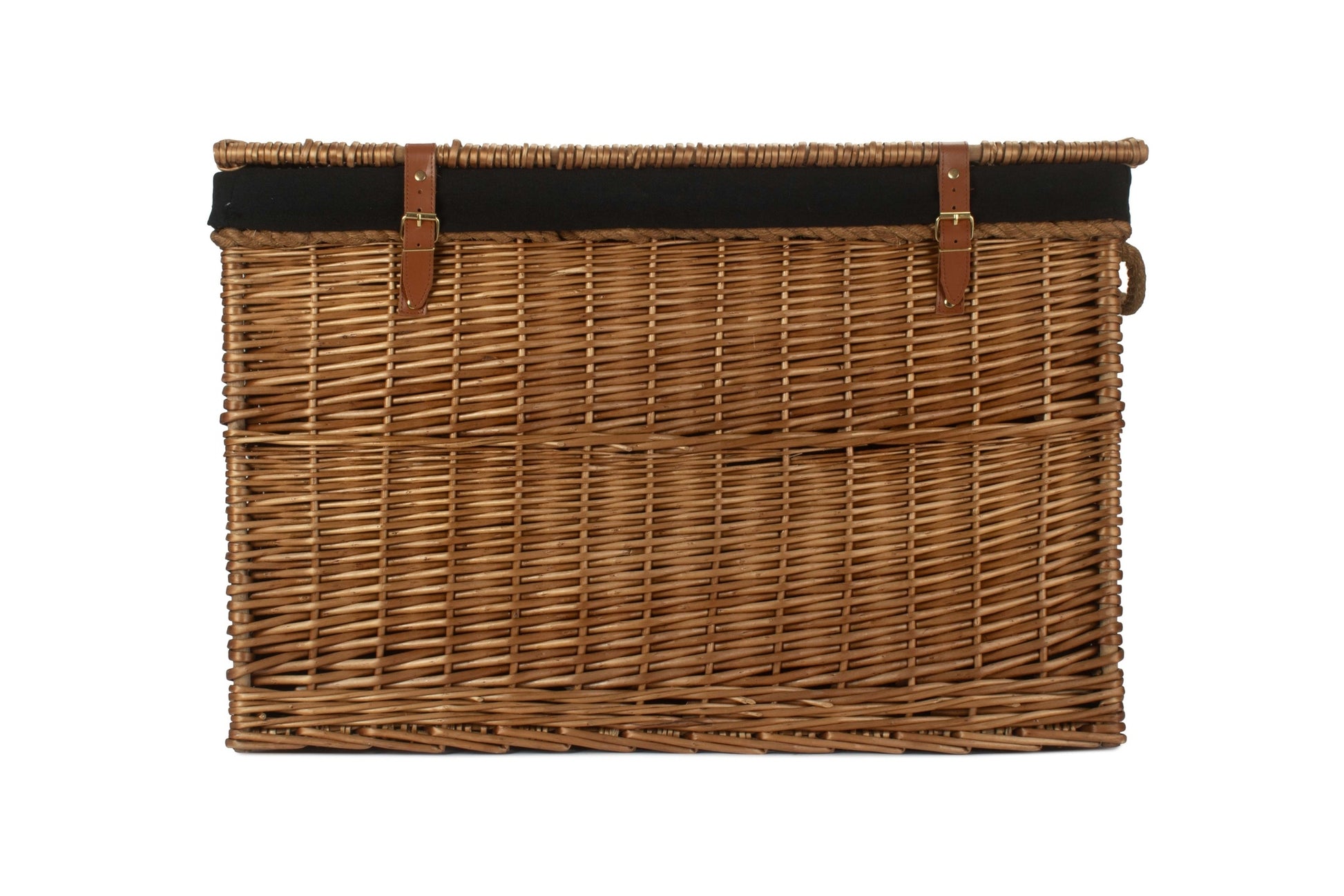 29 Inch Light Steamed Willow Storage Hamper with Black Lining