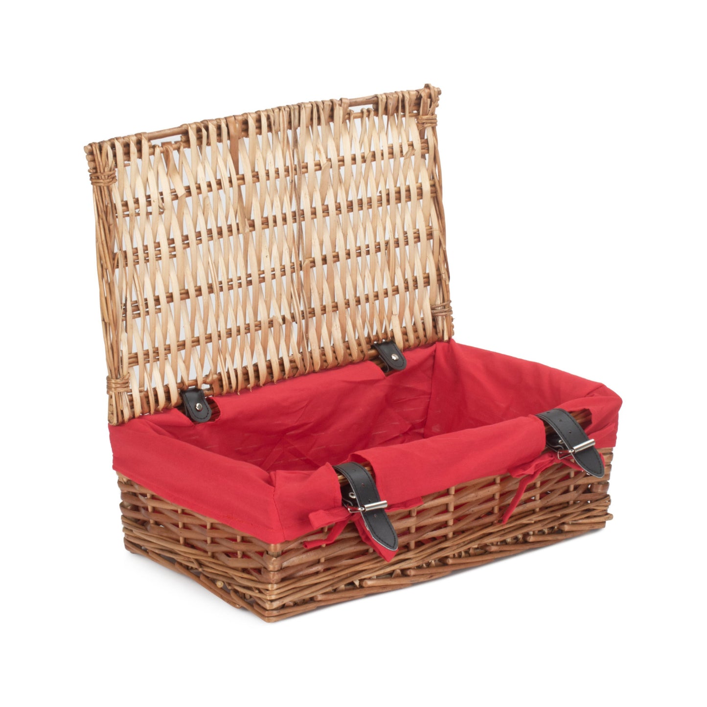 15 Inch Split Willow Hamper with Red Lining