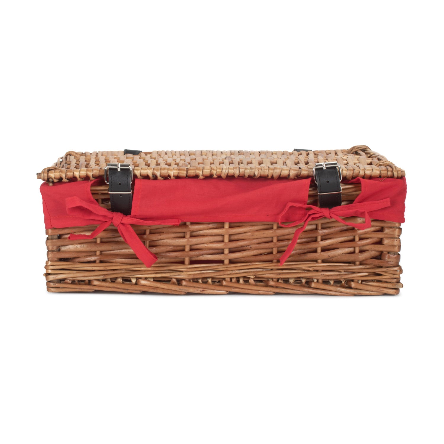 15 Inch Split Willow Hamper with Red Lining