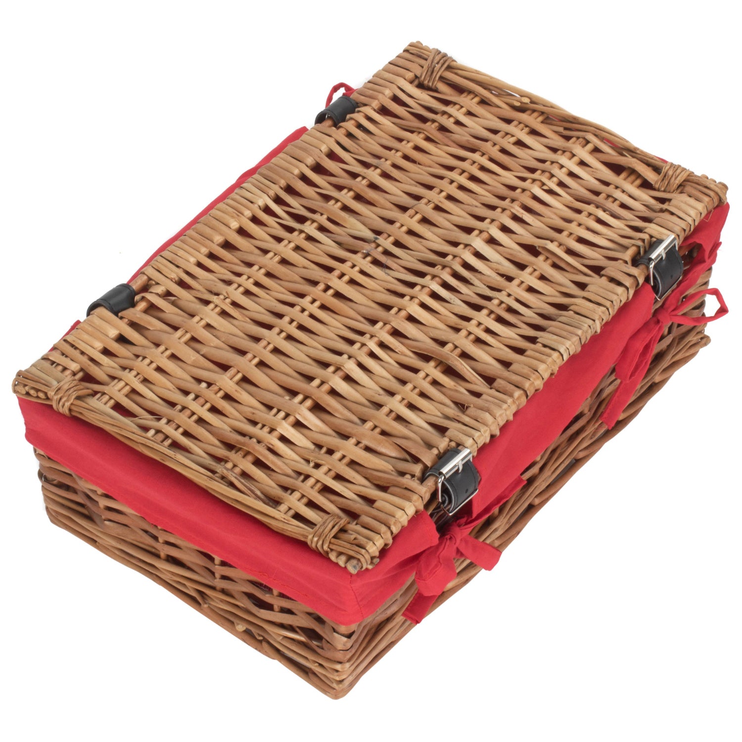 15 Inch Split Willow Hamper with Red Lining