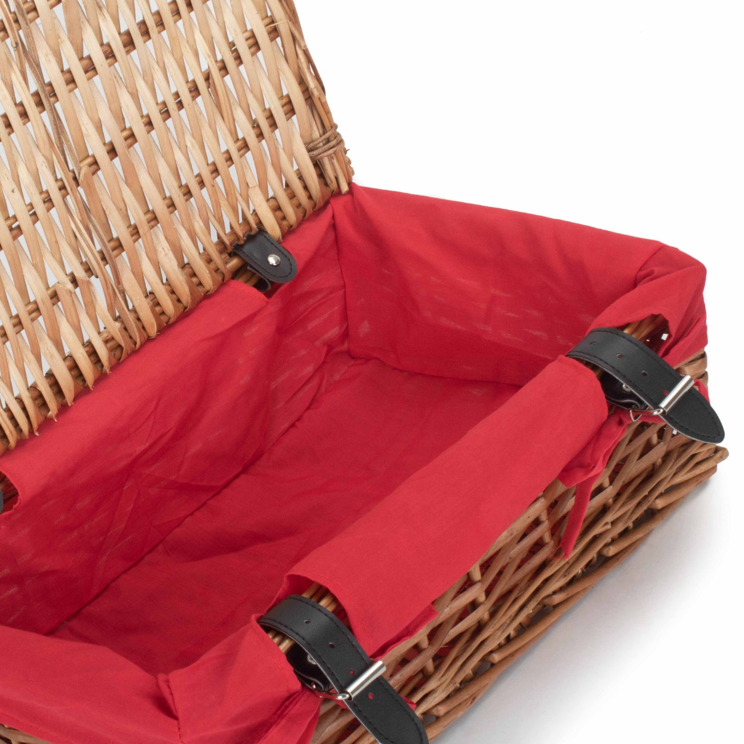 15 Inch Split Willow Hamper with Red Lining