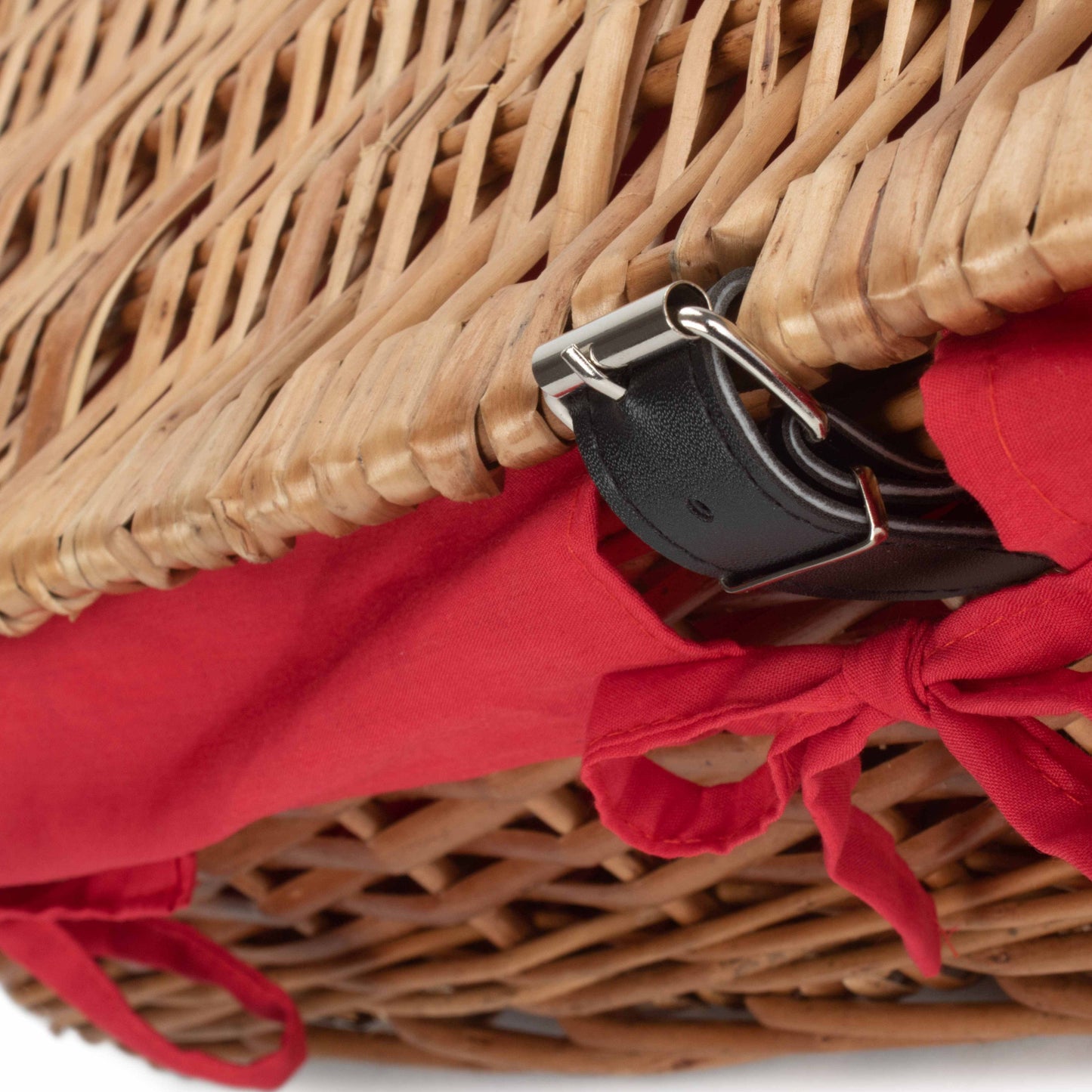 15 Inch Split Willow Hamper with Red Lining