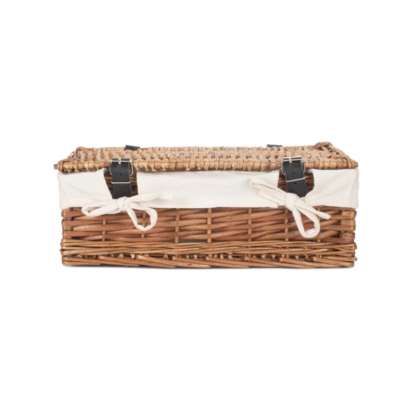 15 Inch Split Willow Hamper with White Lining