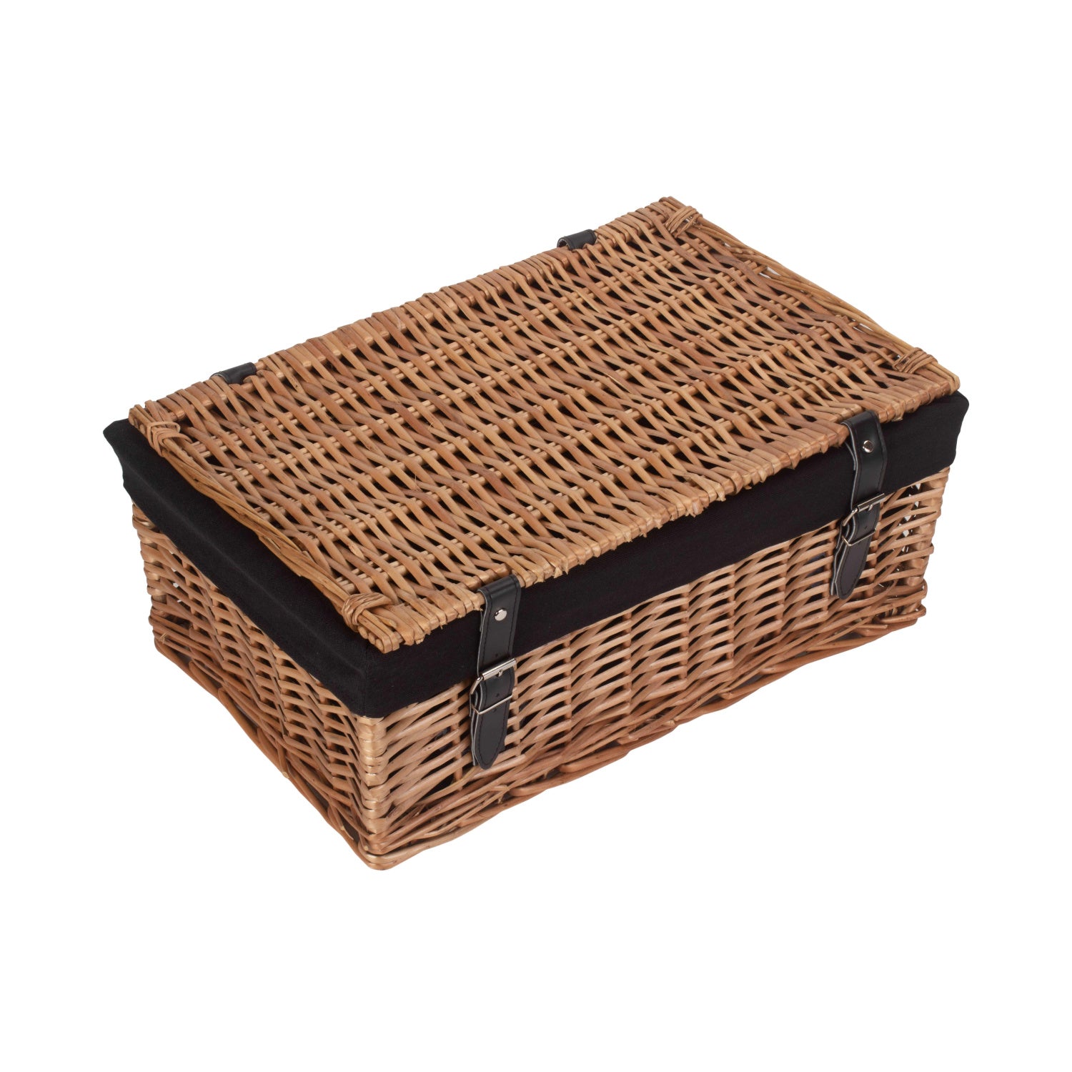 18 Inch Split Willow Hamper with Black Lining