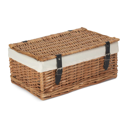18 Inch Split Willow Hamper with White Lining