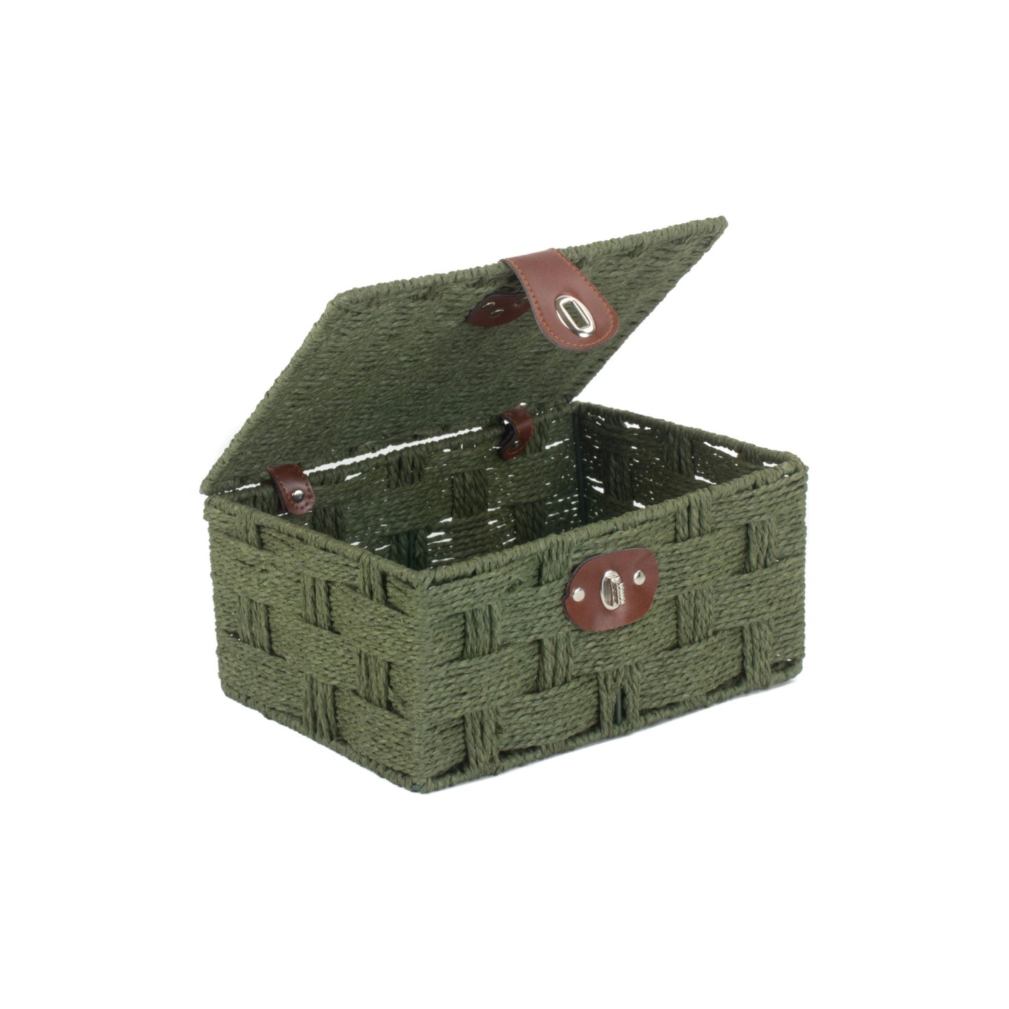 Small Paper Rope Hamper - Forest Green