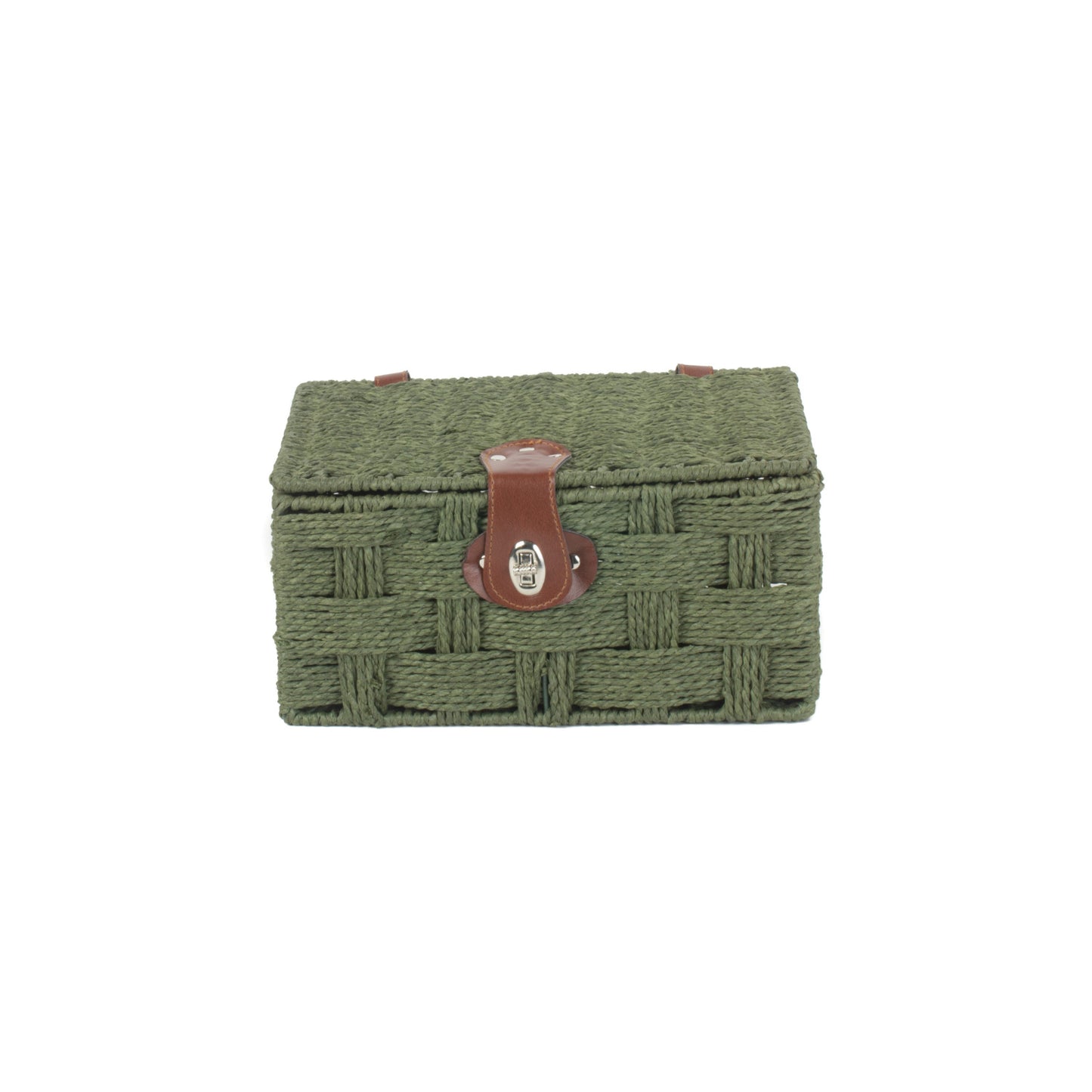 Small Paper Rope Hamper - Forest Green