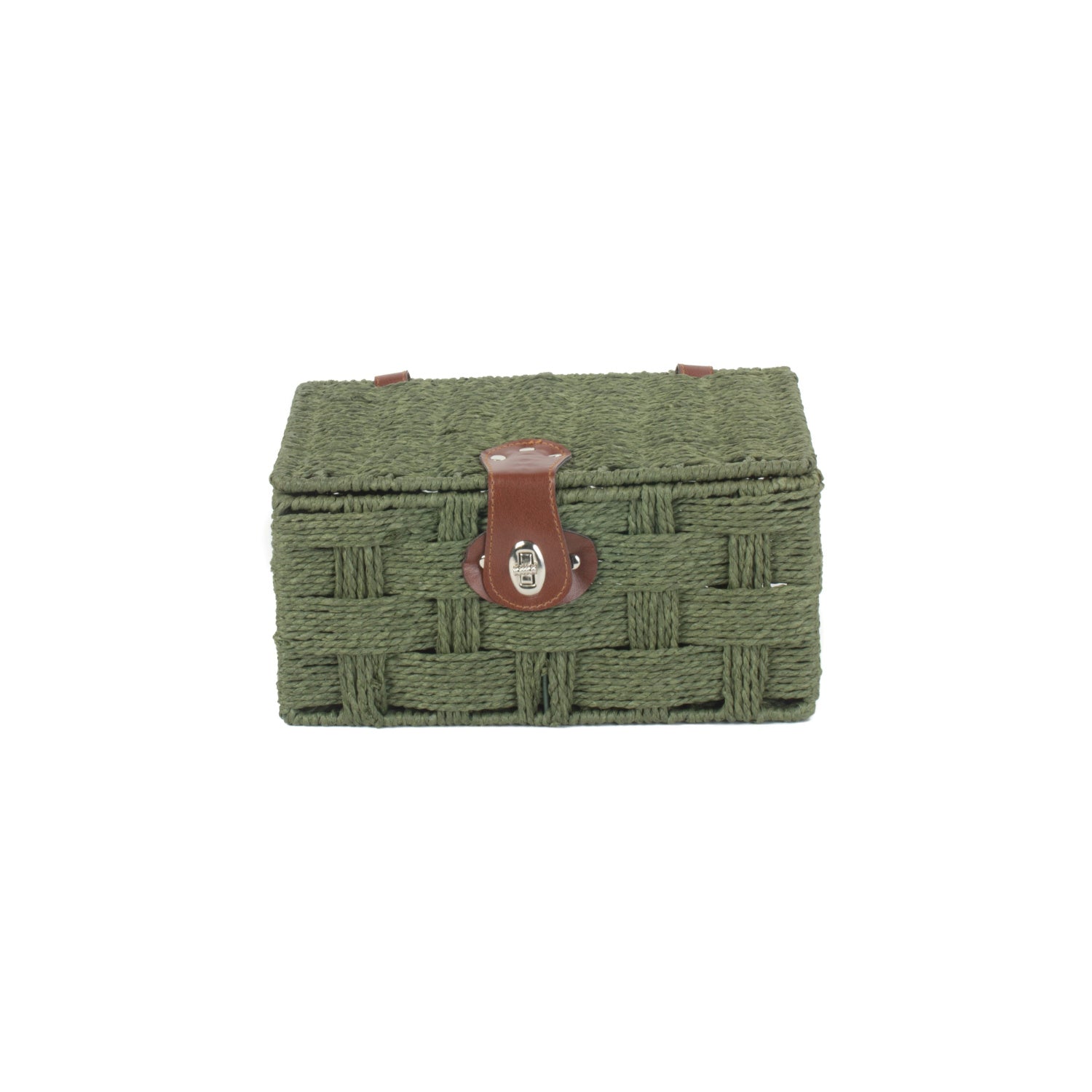 Small Paper Rope Hamper - Forest Green