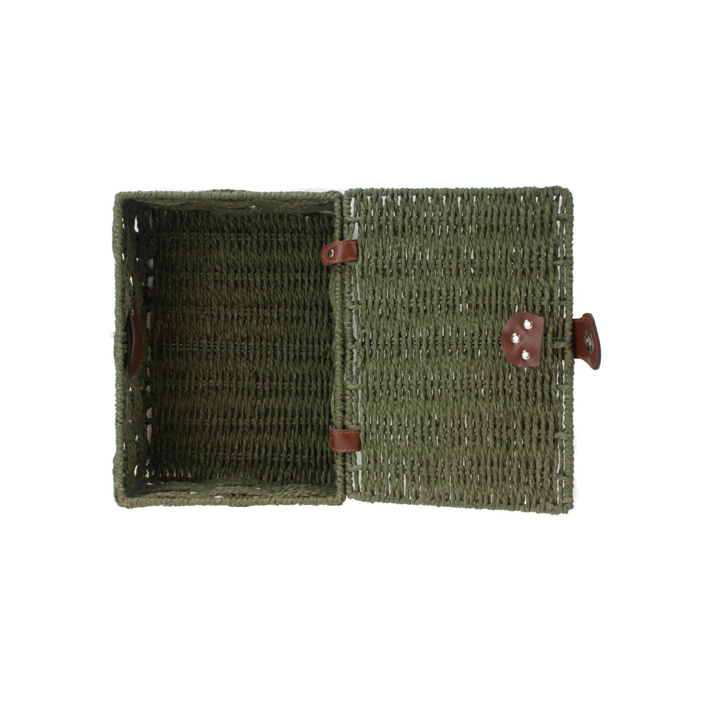 Small Paper Rope Hamper - Forest Green