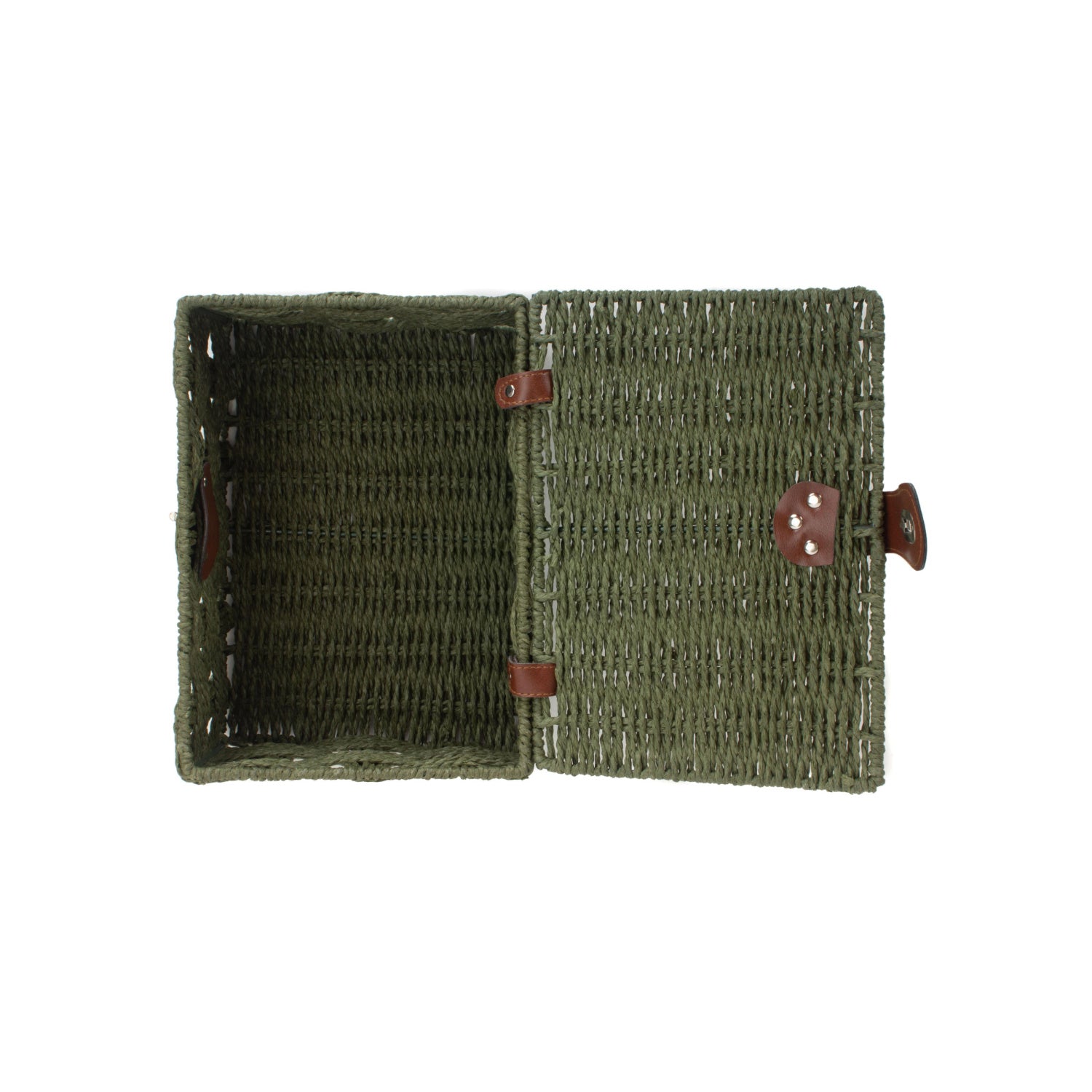 Small Paper Rope Hamper - Forest Green