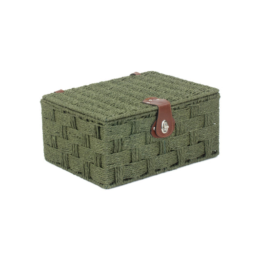 Medium Paper Rope Hamper - Forest Green