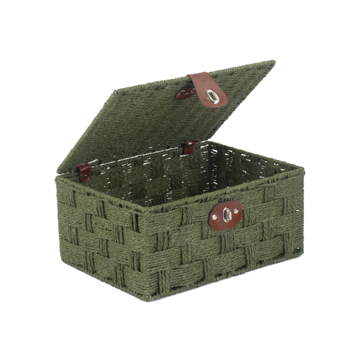 Medium Paper Rope Hamper - Forest Green