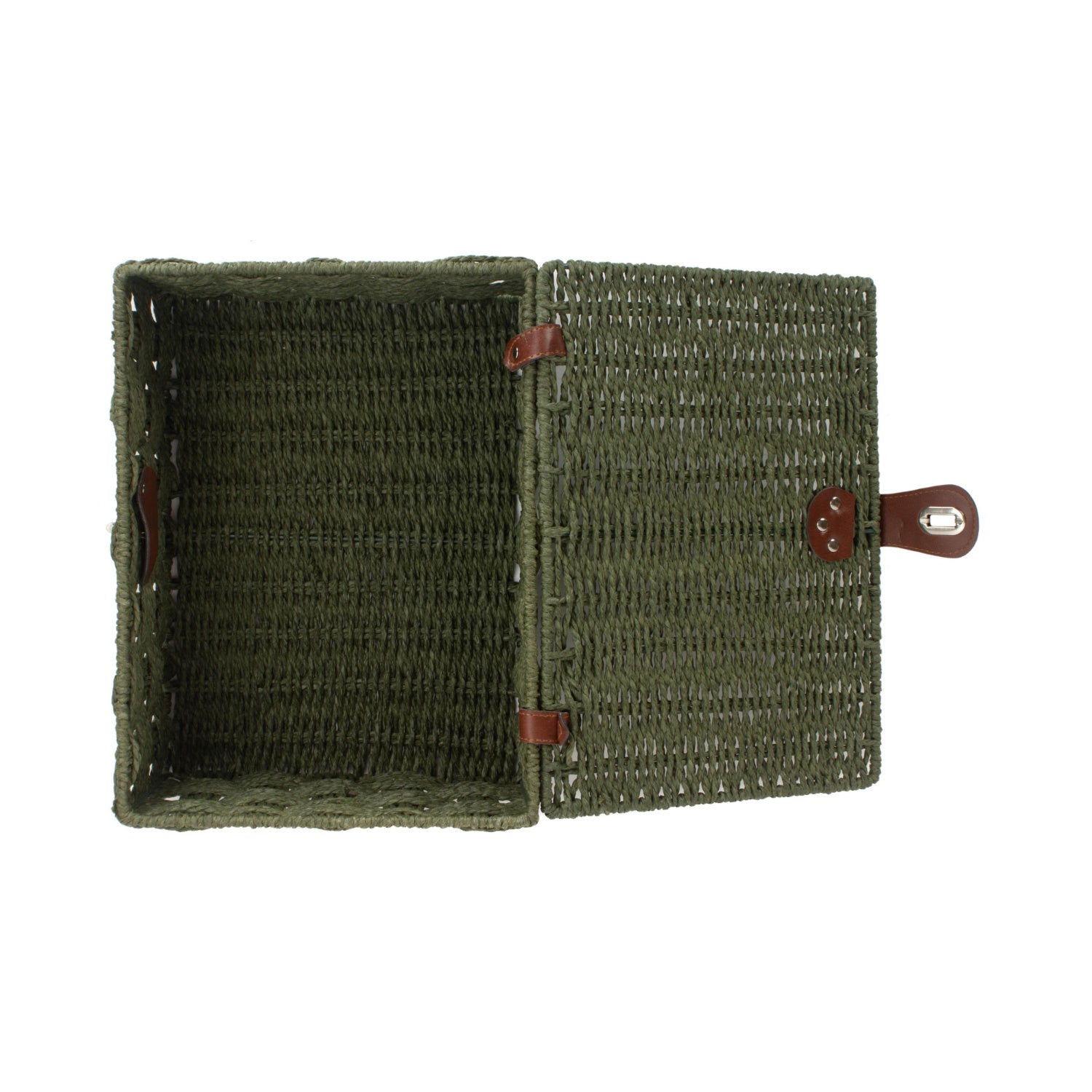 Medium Paper Rope Hamper - Forest Green