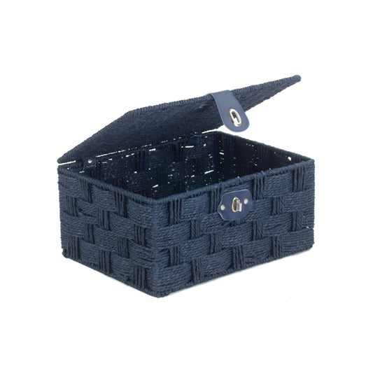 Medium Paper Rope Hamper - Blue