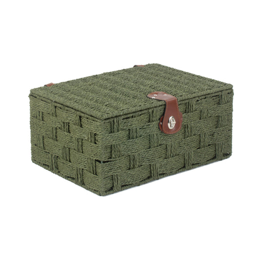 Large Paper Rope Hamper - Forest Green