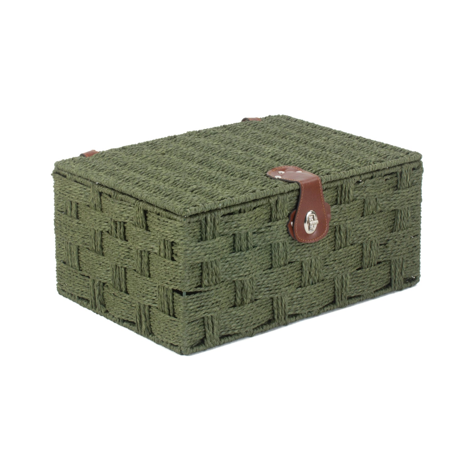 Large Paper Rope Hamper - Forest Green
