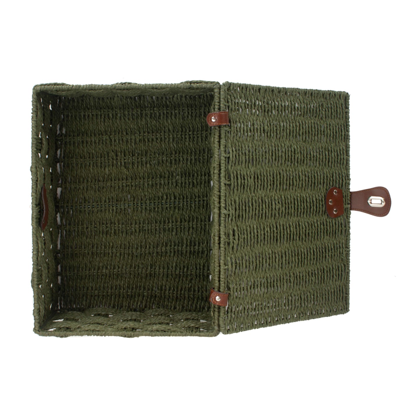 Large Paper Rope Hamper - Forest Green