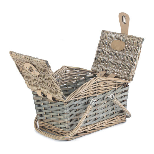 Poplar Antique Wash Swing Handled Hamper