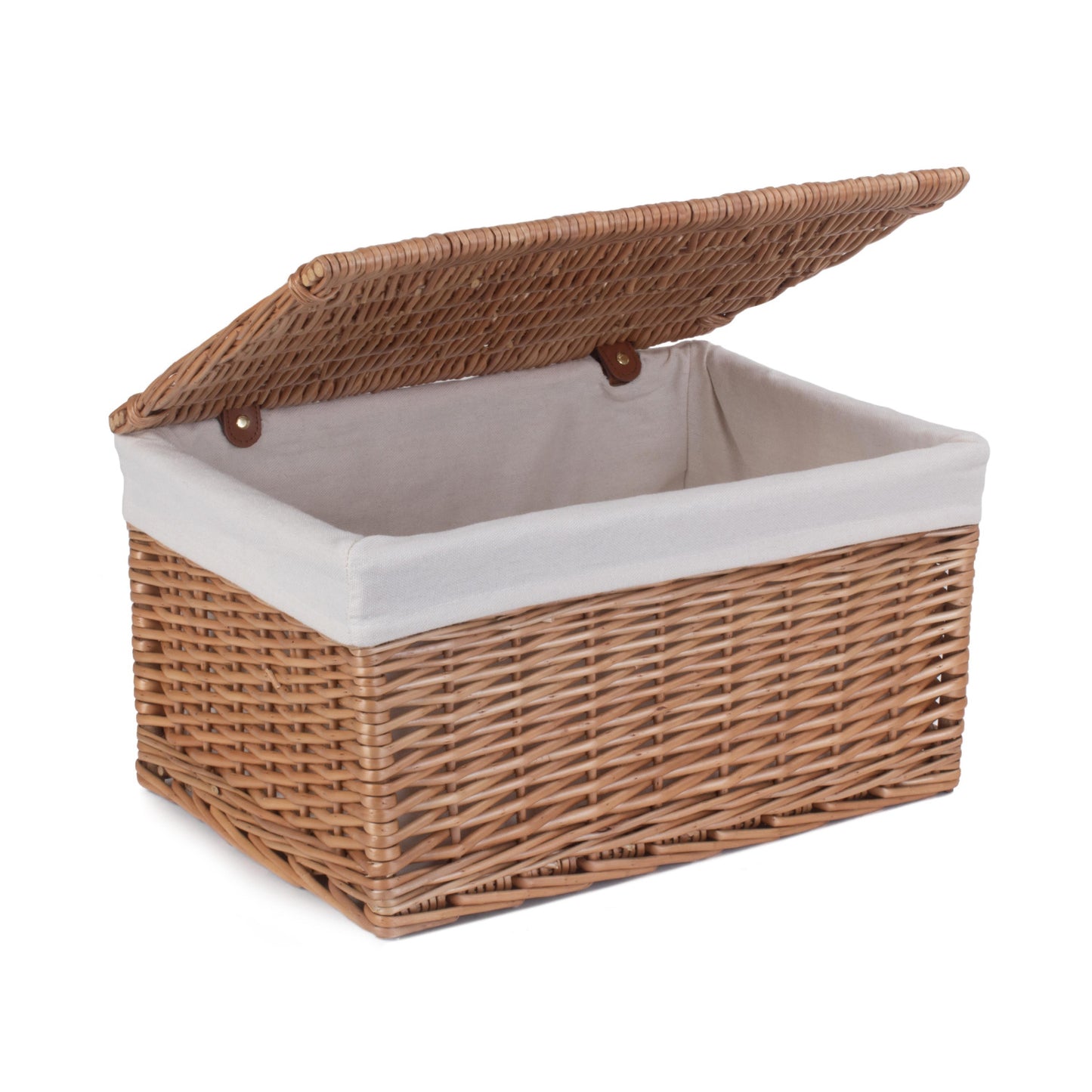 Large Double Steamed WIllow Storage Hamper with White Lining