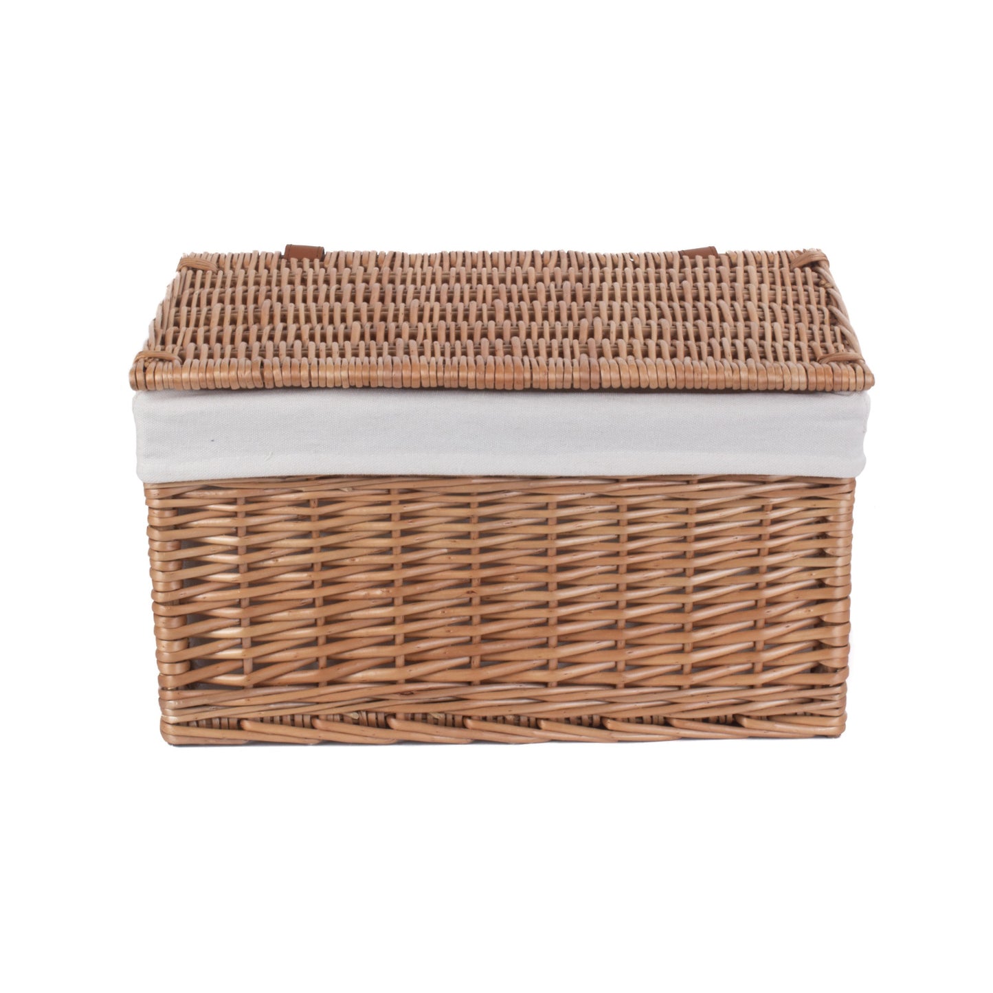 Large Double Steamed WIllow Storage Hamper with White Lining